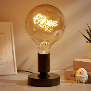 Custom Text Light Bulb Vintage Edison Led Filament Modeling Lamp Soft Light Bulbs Decorative Led Light Bulbs - MadeMineUK