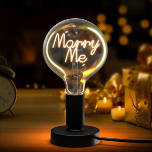 Custom Night Light Bulb Love Edison Bulbs Desktop Lamp Couple Gifts Wedding Proposal Gifts - MadeMineUK