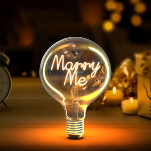 Custom Night Light Bulb Love Edison Bulbs Desktop Lamp Couple Gifts Wedding Proposal Gifts - MadeMineUK