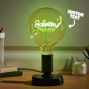 Custom Text Vintage Edison Led Filament Modeling Lamp Soft Light Bulbs Decorative Green Light Led - MadeMineUK