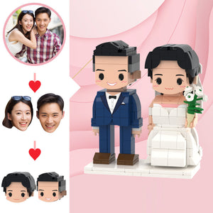 Wedding Gifts Western Style Wedding Cute Face Brick Figures Customizable Head 2 People Custom Brick Figures - MadeMineUK