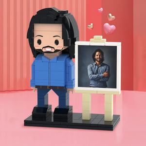 Gfits for Him Full Body Custom 1 Person Brick Figures Custom Brick Figures with Frame Small Particle Block Toy - MadeMineUK