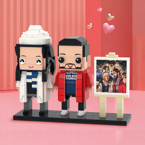 Valentine's Day Gifts Full Body Customizable 2 People Photo Frame Custom Brick Figures - MadeMineUK