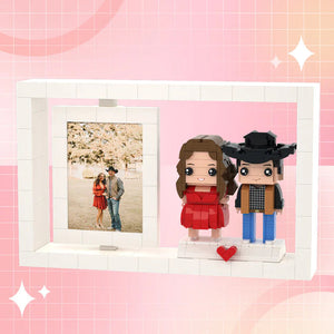 Full Body Customizable 2 People Photo Frame Custom Brick Figures Small Particle Block Brick Me Figures Home Decoration for Her - MadeMineUK