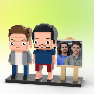 Full Body Customizable 2 People Photo Frame Custom Brick Figures Small Particle Block Gifts for  Buddies - MadeMineUK