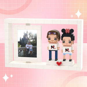 Full Body Customizable 2 People Photo Frame Exquisite Customization Custom Brick Figures Small Particle Block Brick Me Figures - MadeMineUK