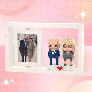 Full Body Customizable 2 People Custom Brick Figures Photo Frame Small Particle Block Brick Me Figures - MadeMineUK