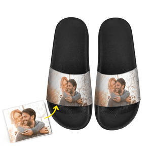 Custom Couple Photo Men's Slide Sandals
