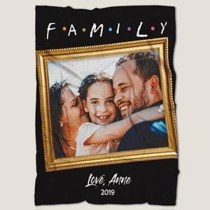 Family Together Personalised Fleece Photo Blanket with Text