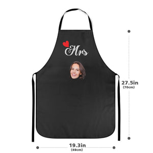 Custom Kitchen Cooking Apron with Photo of You and Your Love Respectively Pack of 2