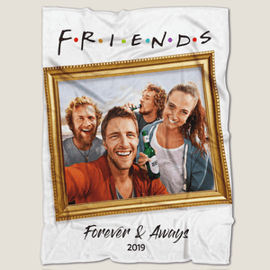 "Friends" Style Personalised Fleece Photo Blanket with Text
