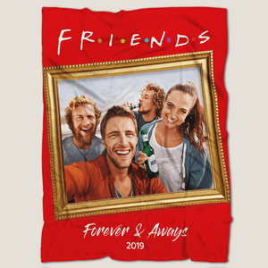 "Friends" Style Personalised Fleece Photo Blanket with Text