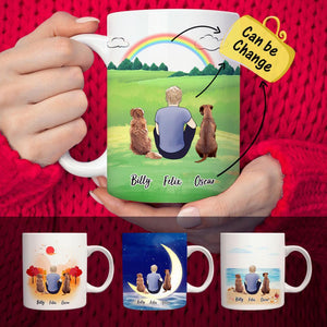 Personalised Dog And Dog Owner Coffee Mugs