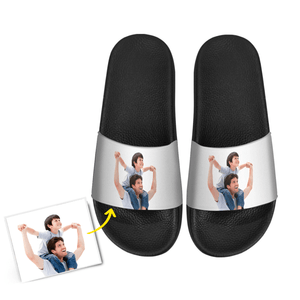 Custom Photo Men's Slide Sandals with Kids