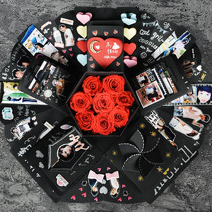 DIY Creative Heart Explosion Box - Red & Black