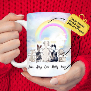 Personalised Angel Dog To Rainbow Heaven Coffee Mug (Print On Both Sides)