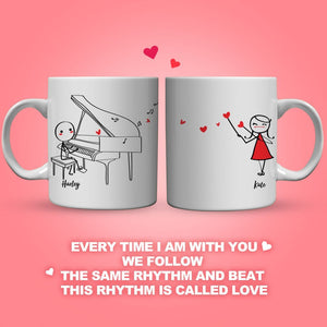 Personalised Name Couple Mug Set - Concerto Of Love