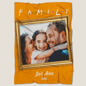 Family Together Personalised Fleece Photo Blanket with Text