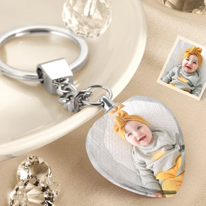 Custom Heart Crystal Keychain Photo Keychain Christmas Gifts For Mum