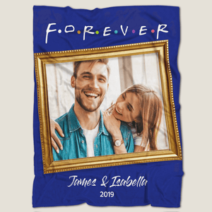 Love Forever Personalised Fleece Photo Blanket with Text