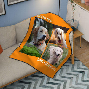 Personalised Pets Fleece Photo Blanket with 3 Photos