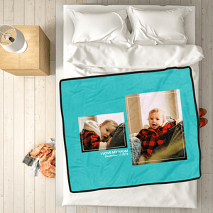 Custom Kids Fleece Photo Blanket with 2 Photos