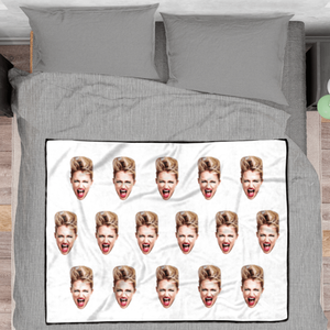 Face Colorful Personalised Fleece Photo Blanket