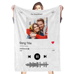 Scannable Code Custom Music Song Blanket Gift for Lover