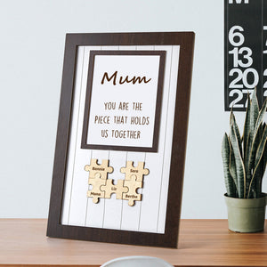 Mum Piece That Holds Us Together Box Frame Mum Puzzle Sign Gift for Mum