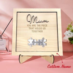 You Are the Piece That Holds Us Together Personalised Mum Puzzle Plaque Mother's Day Gift - MadeMineUK