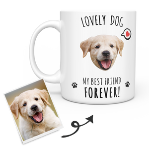 personalised Dog Mug - Custom Pet Mug - Puppy Face - Best Friend Forever