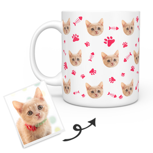 personalised Mug With Cat Photo - Custom Cat Face Coffee Mug