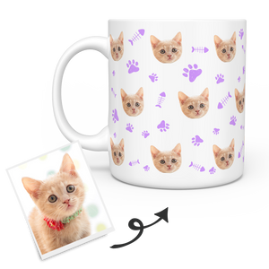 personalised Mug With Cat Photo - Custom Cat Face Coffee Mug