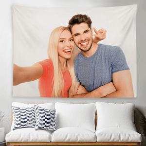 Custom Couple Photo Tapestry Short Plush Wall Decor Hanging Painting