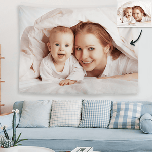 Custom Baby Photo Tapestry Short Plush Wall Decor Hanging Painting