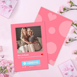 Custom Spotify Code Music Cards Multicolors Anniversary Card - Pink