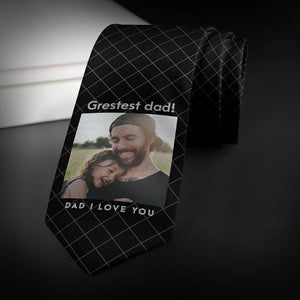 Personalised Photo Necktie Greatest Dad Classic Style Gifts for Dad