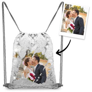 Personalised Sequins Backpack with Photo of Your Lover