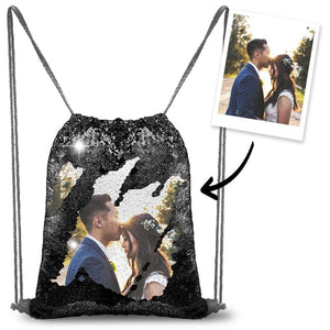 Personalised Sequins Backpack with Photo of Your Lover