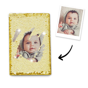 Custom Baby Photo Sequin Notebook