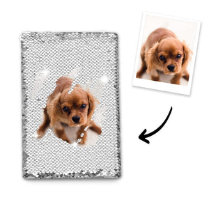 Personalised Sequins Notebook with Photo of Your Pet