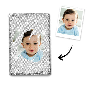 Custom Lovely Baby Photo Sequin Notebook