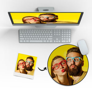 Custom Photo Round Mouse Pad Gifts for Couples