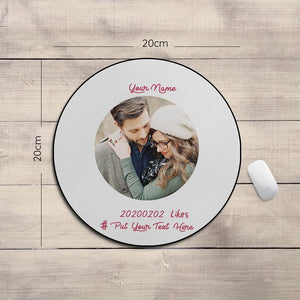 Custom Photo Round Mouse Pad Lovers' Souvenirs