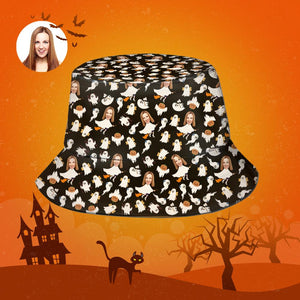 Halloween Gift Custom Bucket Hat Personalised Photo Hat - Ghost