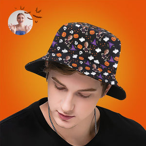 Halloween Gift Custom Bucket Hat Personalised Photo Hat - Witch