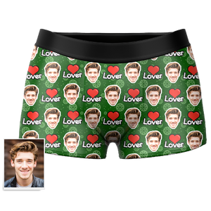 Men's Christmas Gifts Lover Customized Face Boxer Shorts