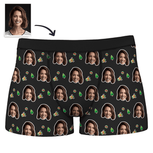 Men's Christmas Gifts Solid Color Customized Face Boxer Shorts