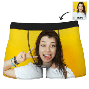 Custom Funny Woman Face Boxer Shorts