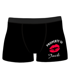 Men's Personalised Name Colorful Property of Boxer Shorts - Kiss